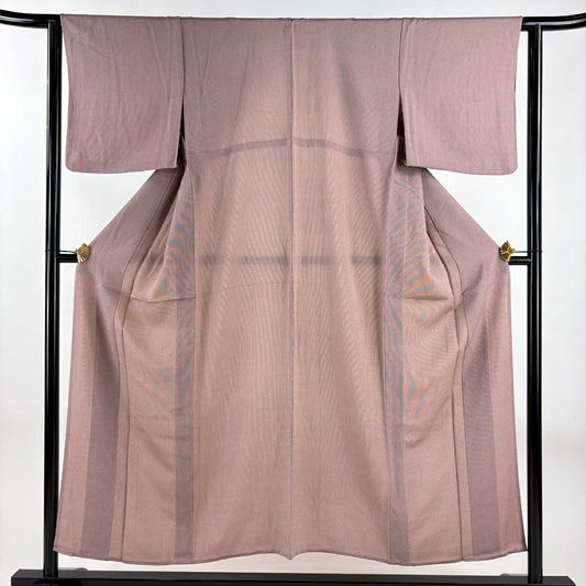 江戶小紋 身長151.5cm 袖長61.5cm S 單層 萬筋 小豆 深紅 純蠶絲 優品級 一個紋
