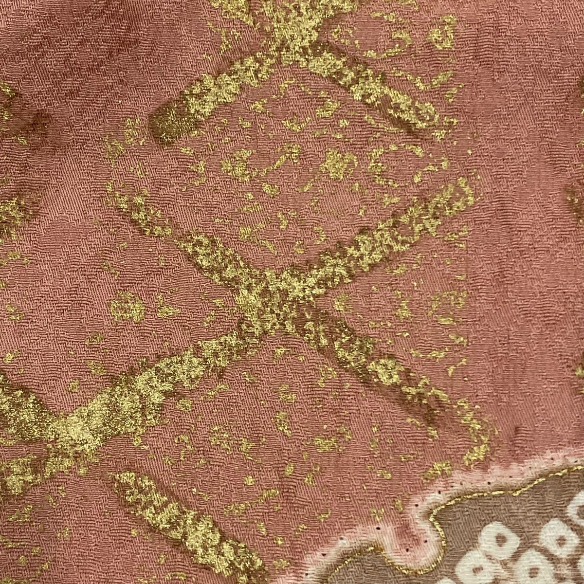 訪問服 身長158.5cm 袖長62cm S 雙層 TOKI志すい 落款あり 雪輪 草花紋 金絲 金銀彩 粉紅 純蠶絲 優品級