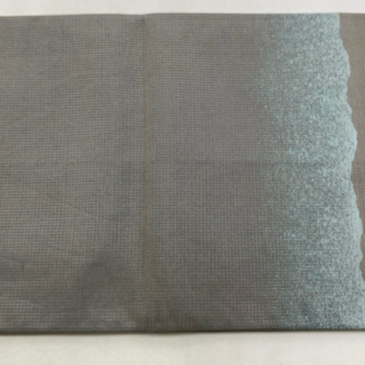 【美品】 袋帶 秀品級 霞 幾何學圖案 金絲 灰紫 六通 純蠶絲