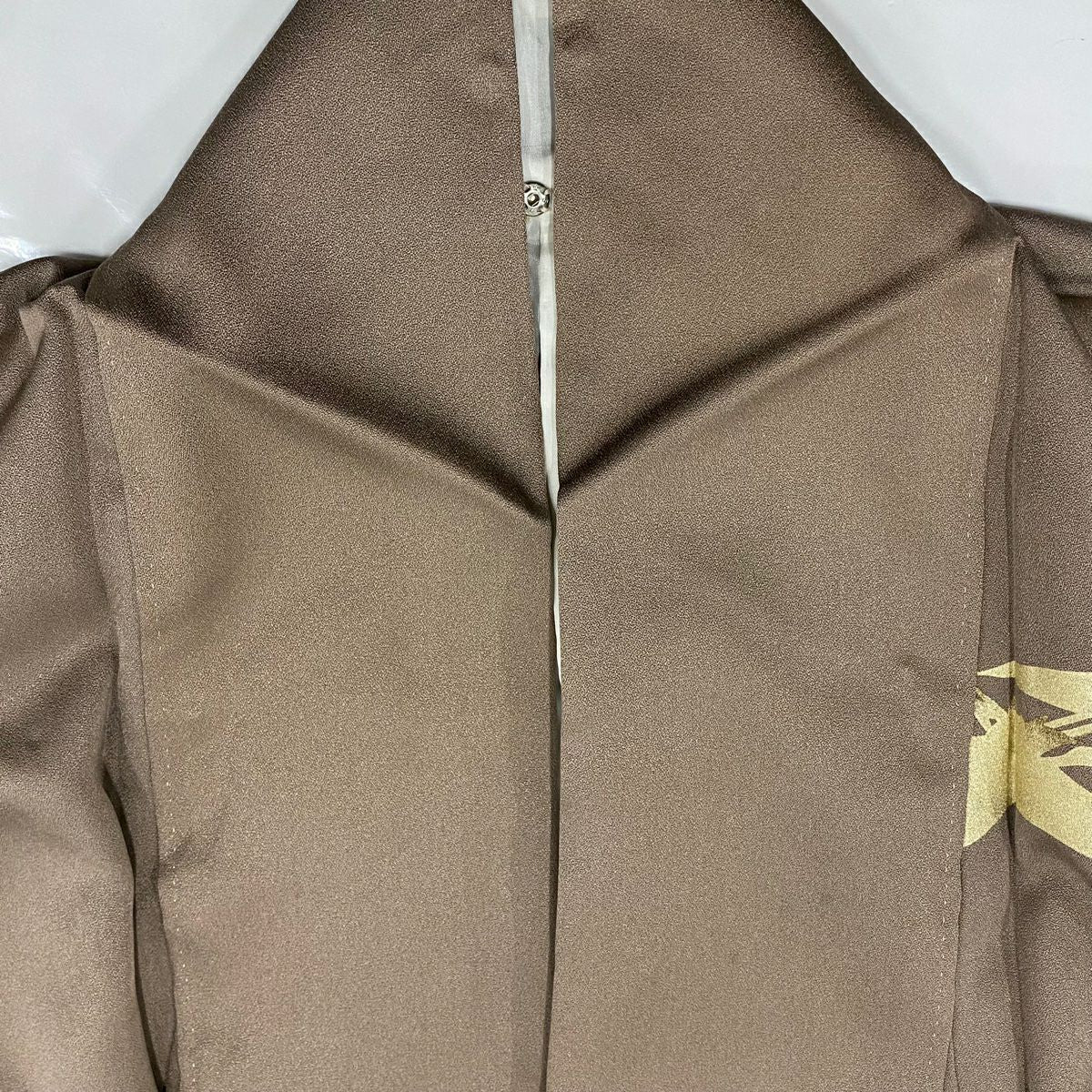 訪問服 身長157cm 袖長62cm S 雙層 仙鶴 波頭 金絲 金銀彩 灰茶 純蠶絲 優品級 三つ紋
