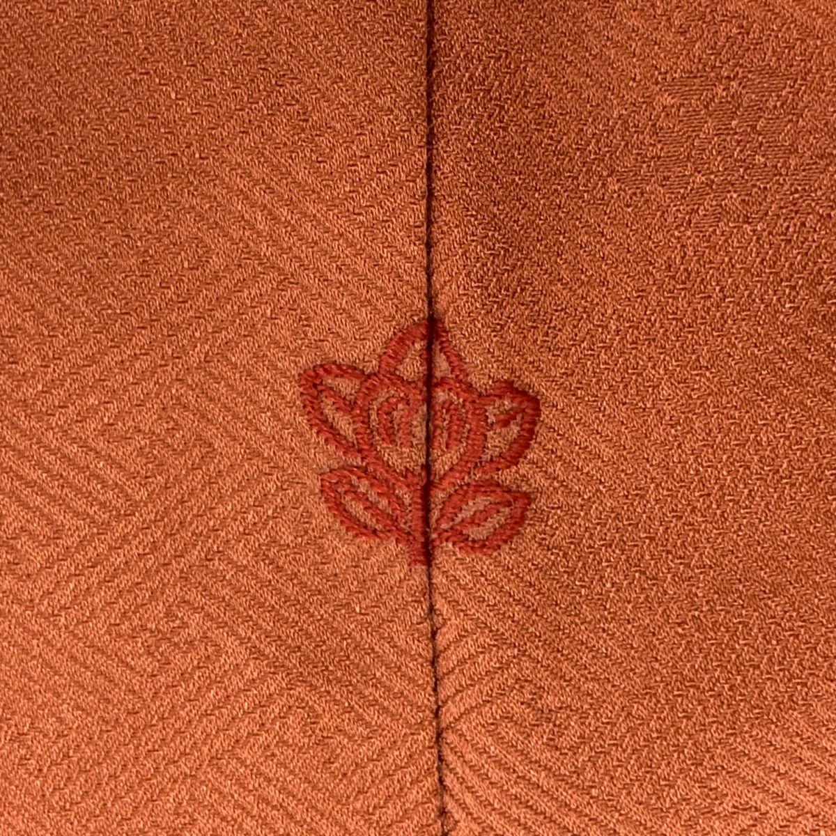 付下 身長164cm 袖長64cm M 雙層 蔓帶 屏風 刺繡 金絲 紅茶 純蠶絲 優品級 一つ紋