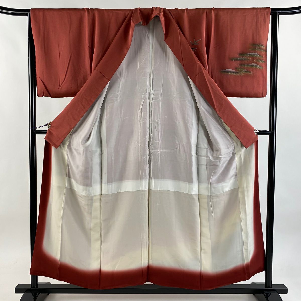 訪問服 身長154.5cm 袖長64.5cm M 雙層 笹霞 金銀彩 漸層 粉色 純蠶絲 優品級