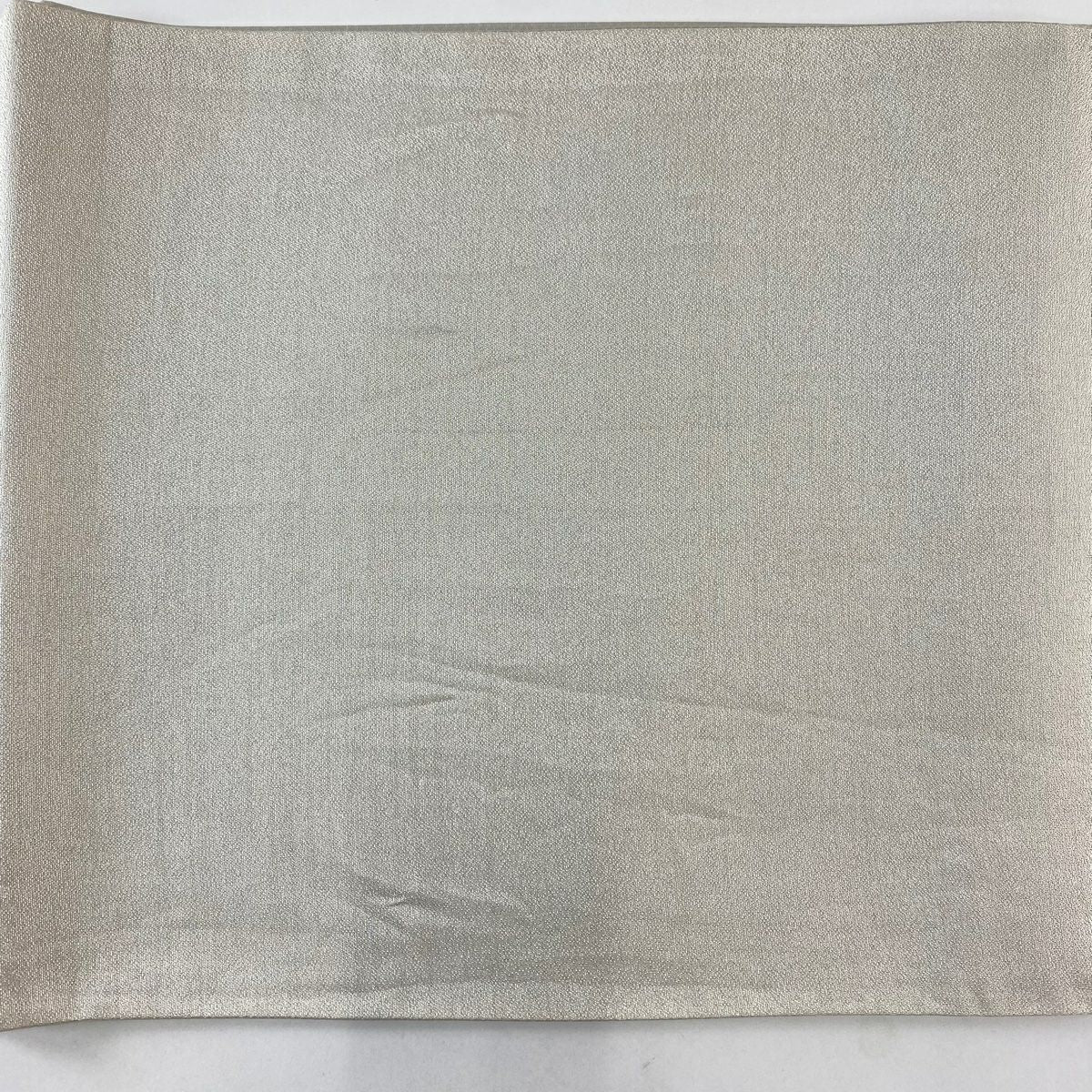 【美品】 袋帶 秀品級 鬘帶 草花紋刺繡 金銀彩 粉米色 六通 純蠶絲
