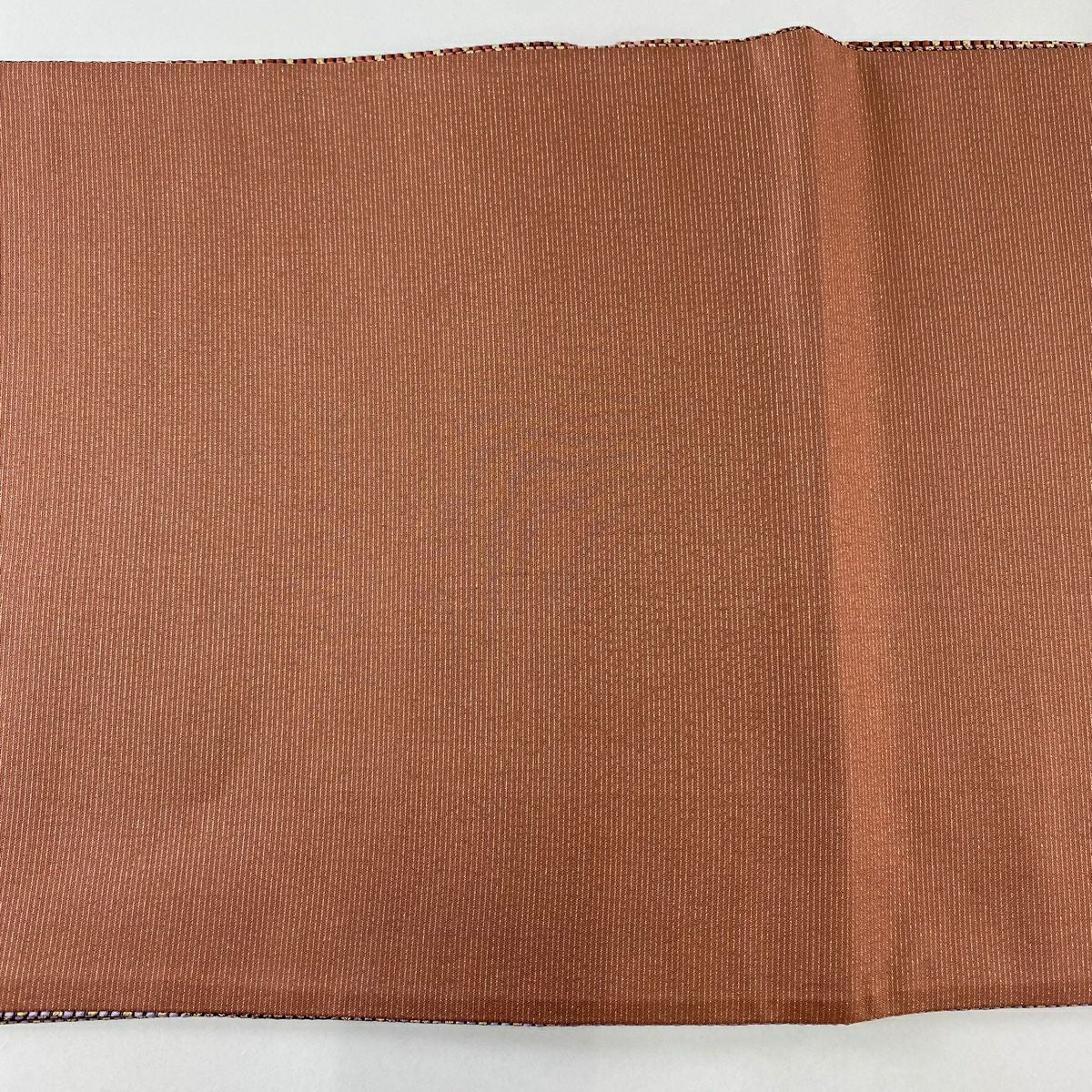 【美品】 袋帶 秀品級 幾何圖案 金金箔 茜色 全通 純蠶絲