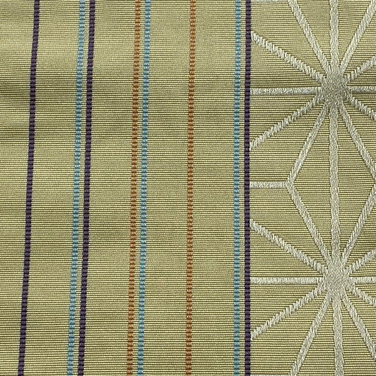 【美品】半幅帶 優品級 麻葉紋 條紋 奶油色 化纖