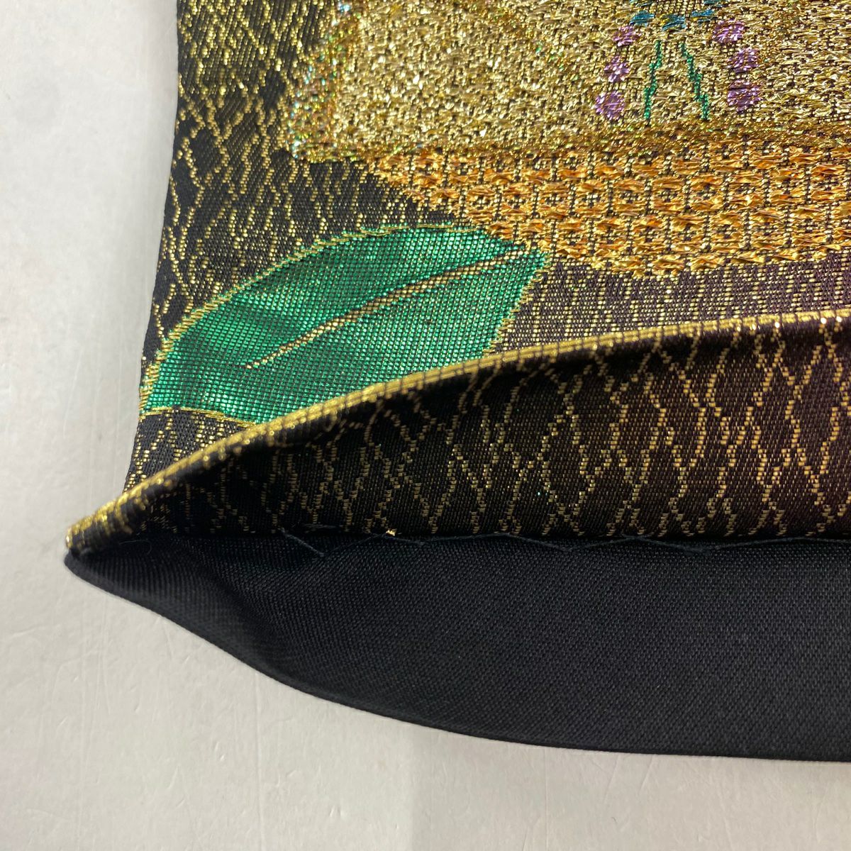 袋帶 優品級 振袖禮服禮服用 椿 金金箔 金絲 紅 六通 純蠶絲