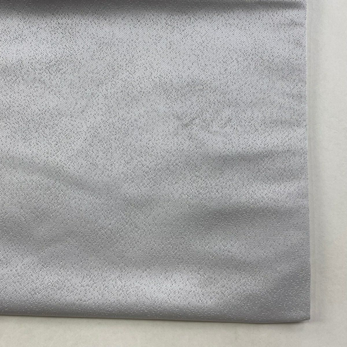 【美品】 名古屋帶 逸品級 貓 蝴蝶 金銀彩 灰色 純蠶絲
