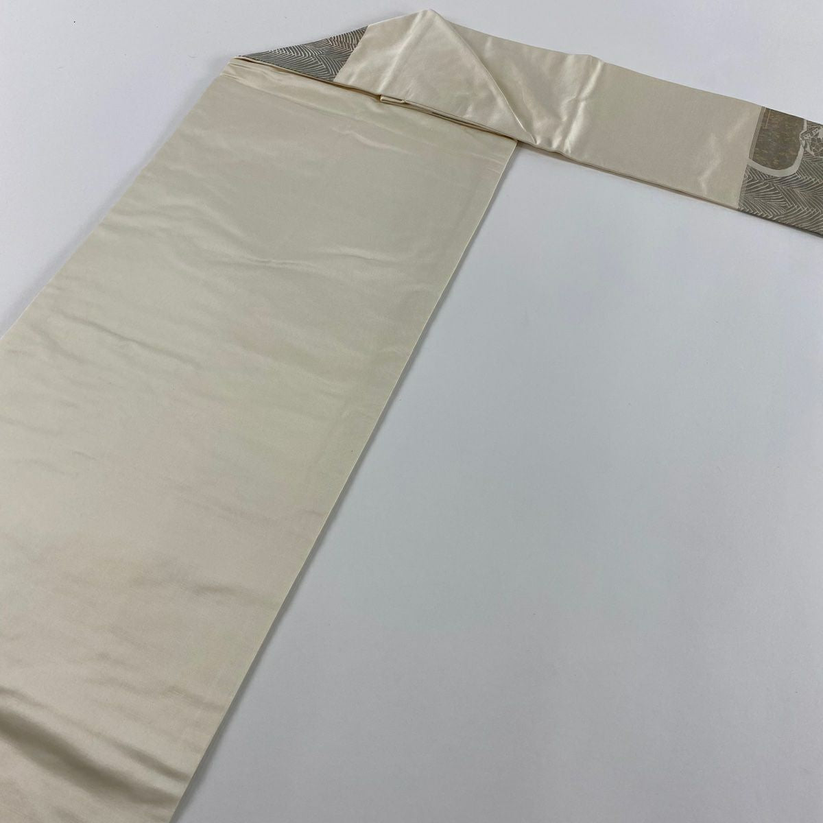 【美品】 名古屋帶 優品級 菊花 蝶 金絲 金金箔 淺紫 純蠶絲