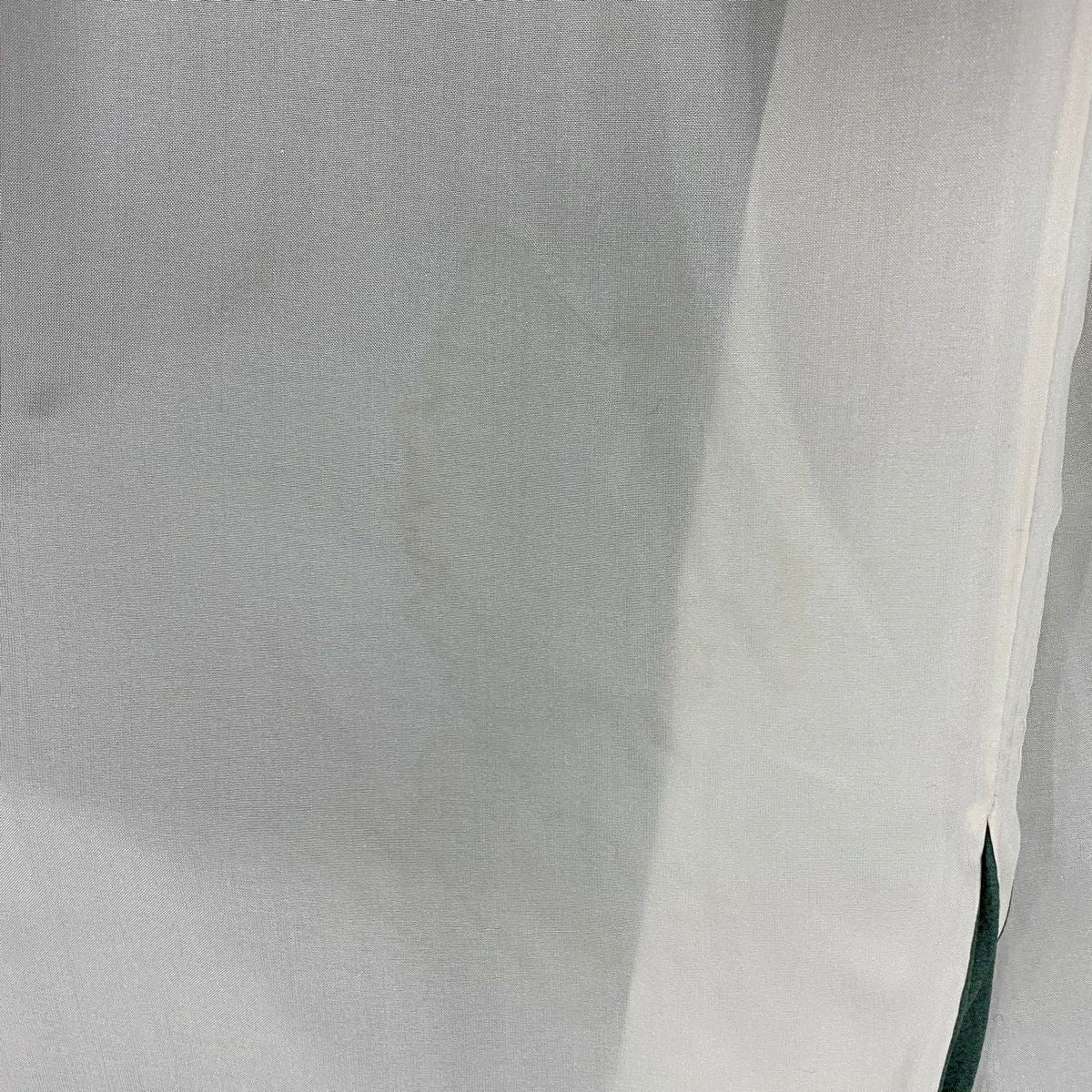 付下 身長158cm 袖長63cm S 雙層 松樹川菱 菊花 花刺繡 金彩裝飾 灰綠 純蠶絲 秀品級