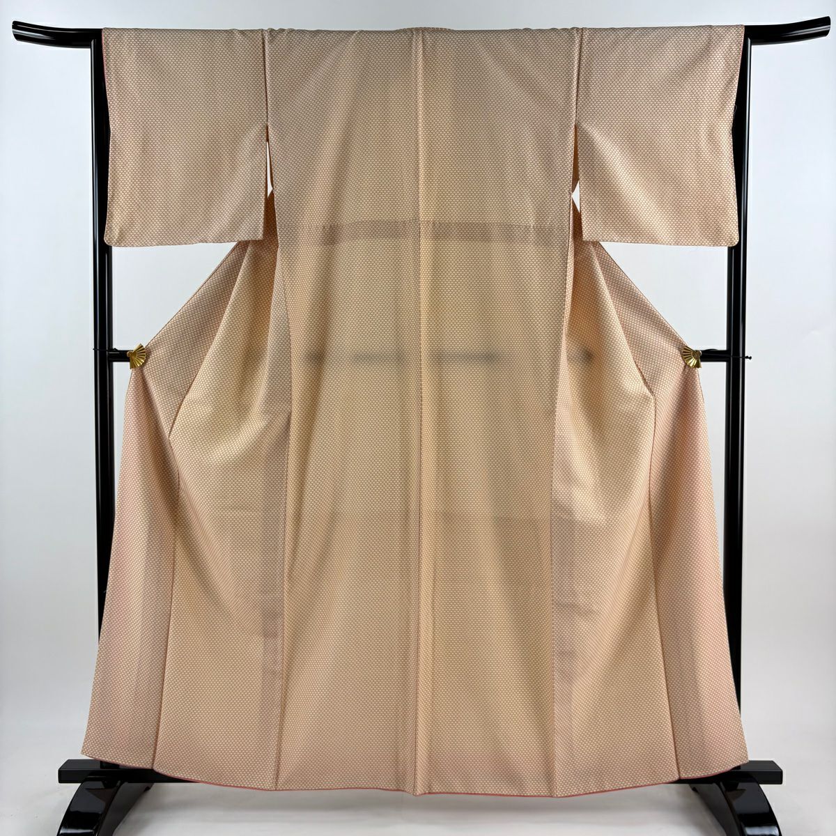 小紋 身長160.5cm 袖長64.5cm M 雙層 幾何學 米色 純蠶絲 優品級