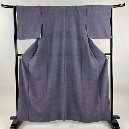 【清倉特賣】 江戶小紋 身長162cm 袖長64.5cm M 雙層 幾何圖案 紫 純蠶絲 名品級 一個紋