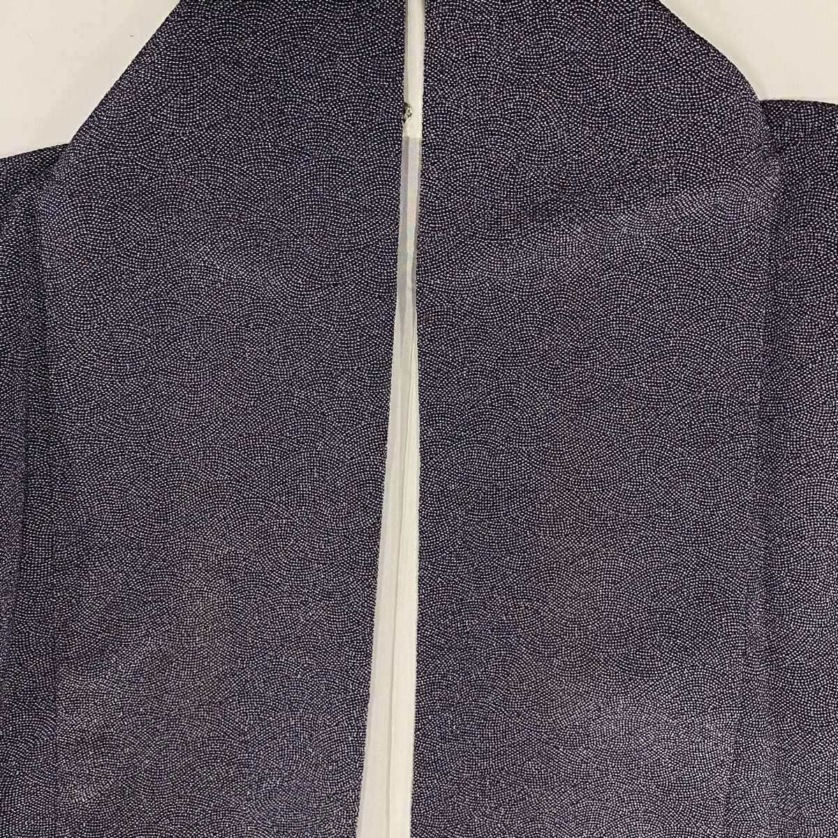 【清倉特賣】 江戶小紋 身長162cm 袖長64.5cm M 雙層 幾何圖案 紫 純蠶絲 名品級 一個紋