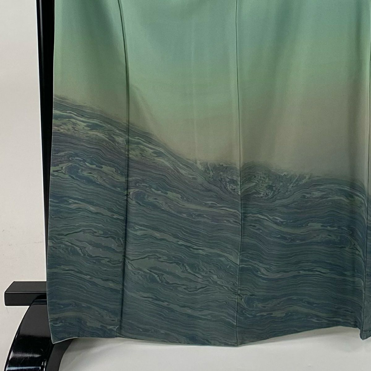 【庫存清倉】 付下 身長167.5cm 袖長68.5cm L 雙層 墨流 藕色 純蠶絲 名品級
