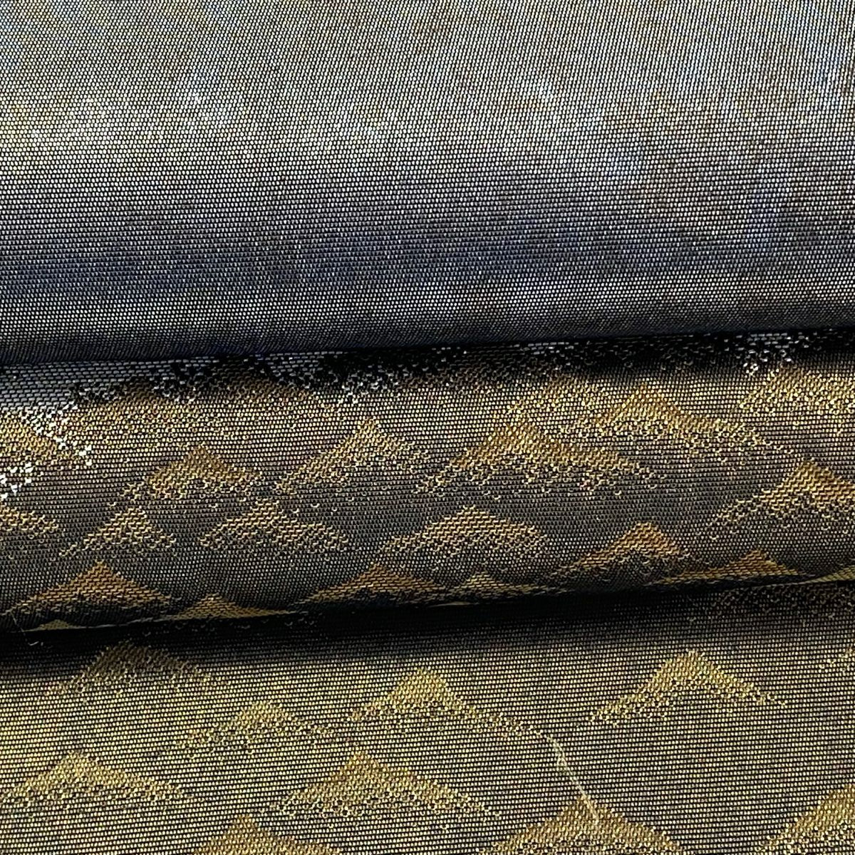 【美品】 袋帶 名品級 じゅらく 落款あり 横山大觀 白砂青松樹 金銀彩 金金箔 灰茶 お太鼓柄 純蠶絲