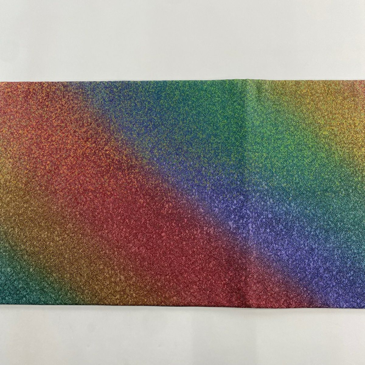 【美品】 袋帶 秀品級 斜紋 幾何圖案 銀線 紅紫 六通 純蠶絲