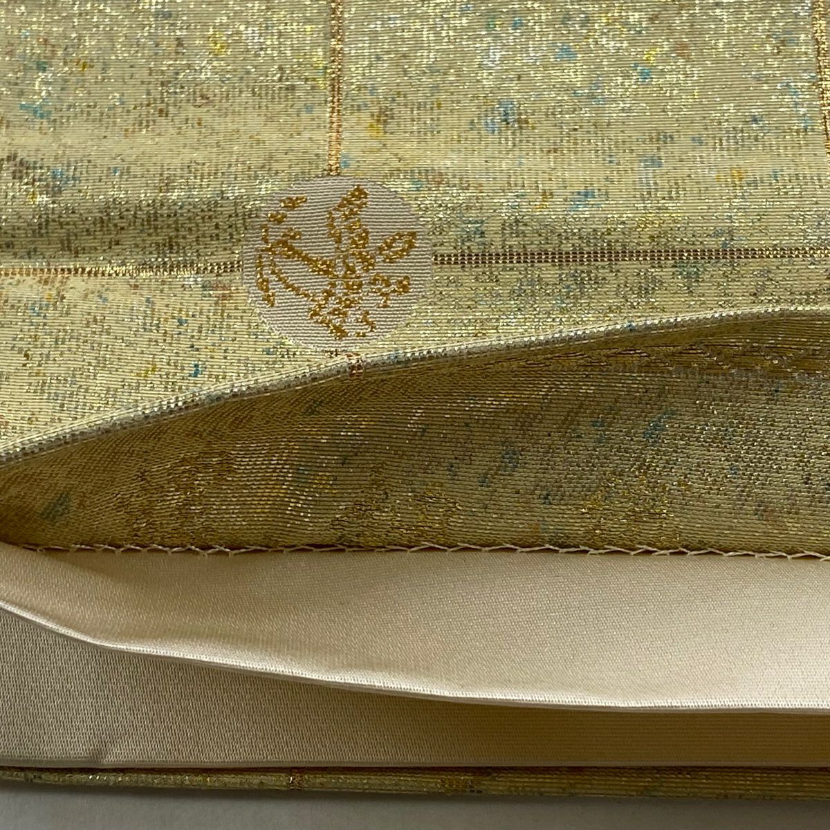 袋帶 秀品級 華紋 花鳥 金金箔 金銀絲 金色 大鼓圖案 純蠶絲