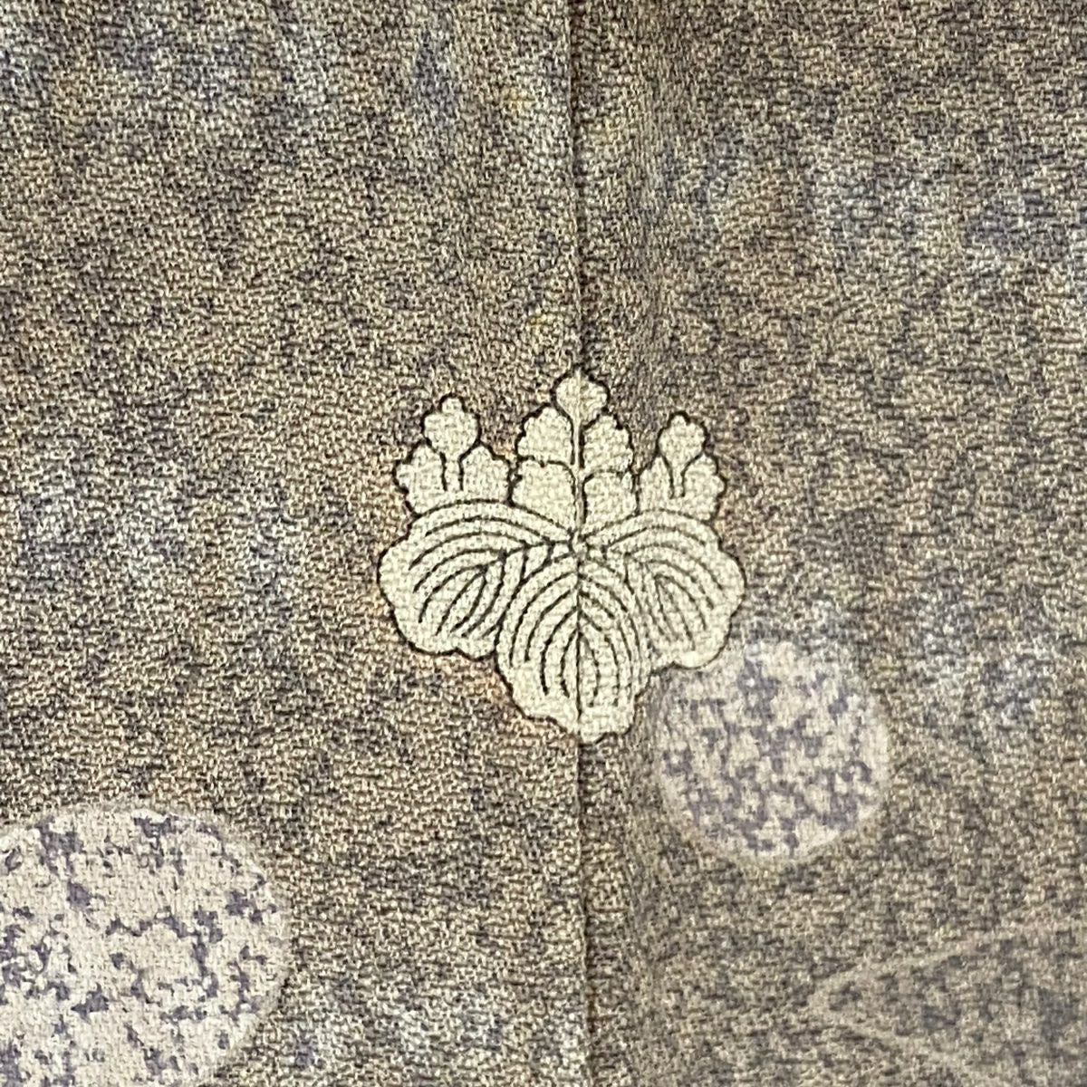 訪問服 身長162cm 袖長63.5cm S 雙層 松樹井青青 落款あり 菊花 道長取 金絲 絞染 灰茶 純蠶絲 名品級 一つ紋
