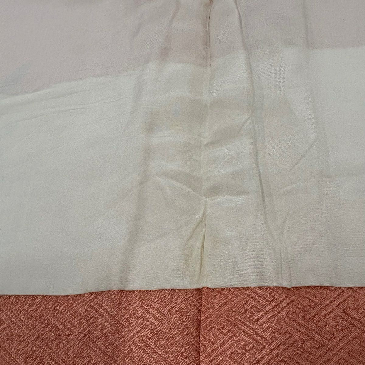 訪問服 身長168.5cm 袖長66cm M 雙層 扇子面 垂枝櫻 金絲 金銀彩 鮭粉色 純蠶絲 優品級