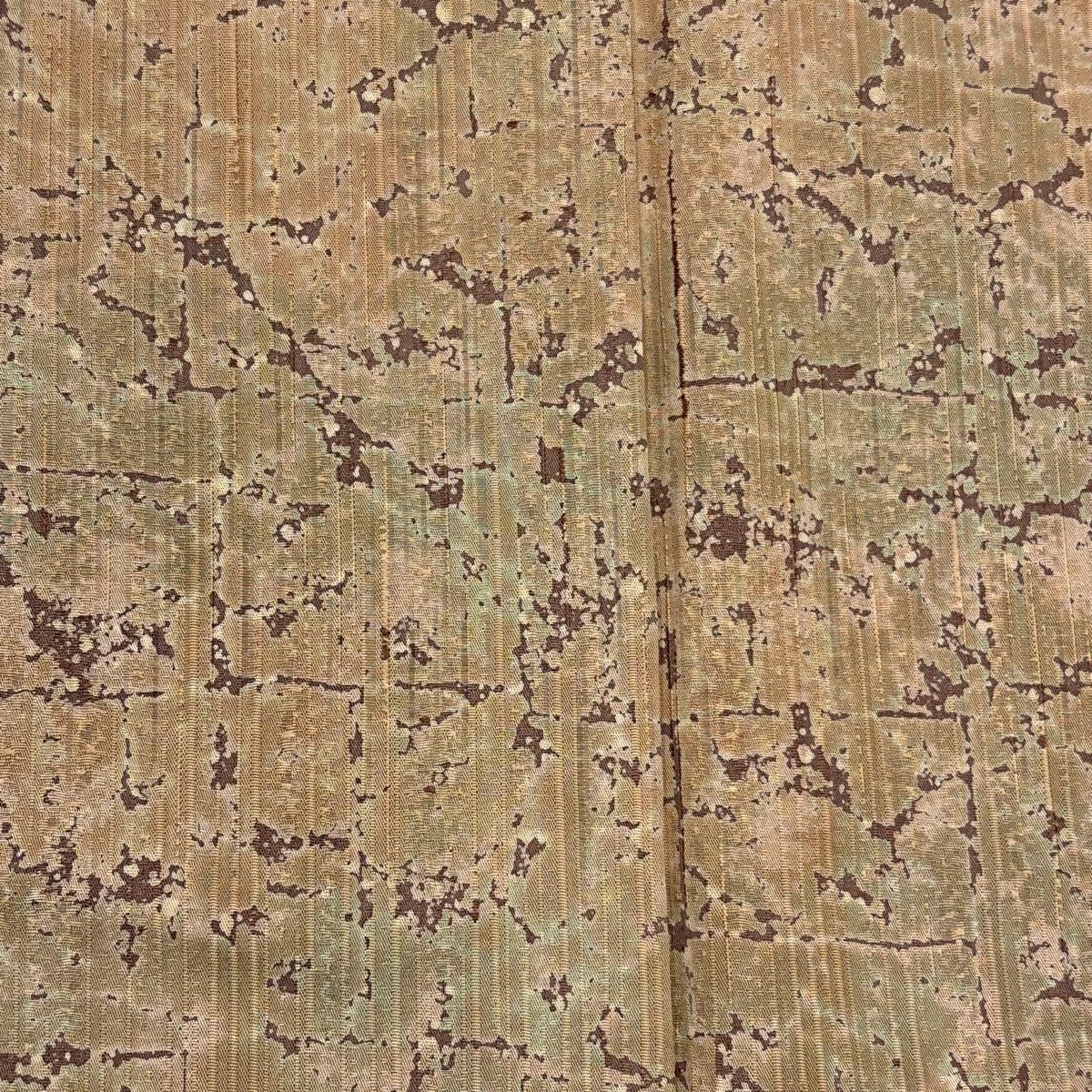 【美品】 付下 身長157.5cm 袖長63cm S 雙層 幾何圖案 淺茶 純蠶絲 優品級