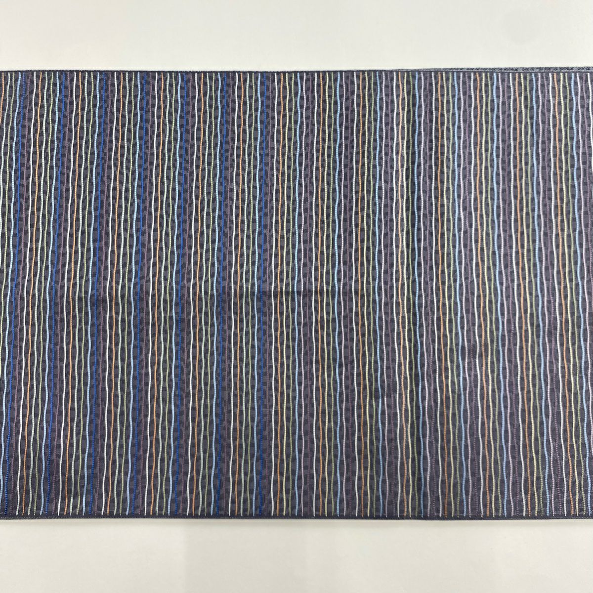 【美品】 袋帶 名品級 斜條紋 灰紫 全通 純蠶絲