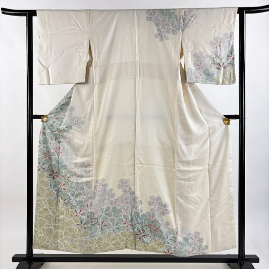 訪問服 身長154cm 袖長61.5cm S 雙層 櫻花 金彩裝飾 奶油色 純蠶絲 名品級