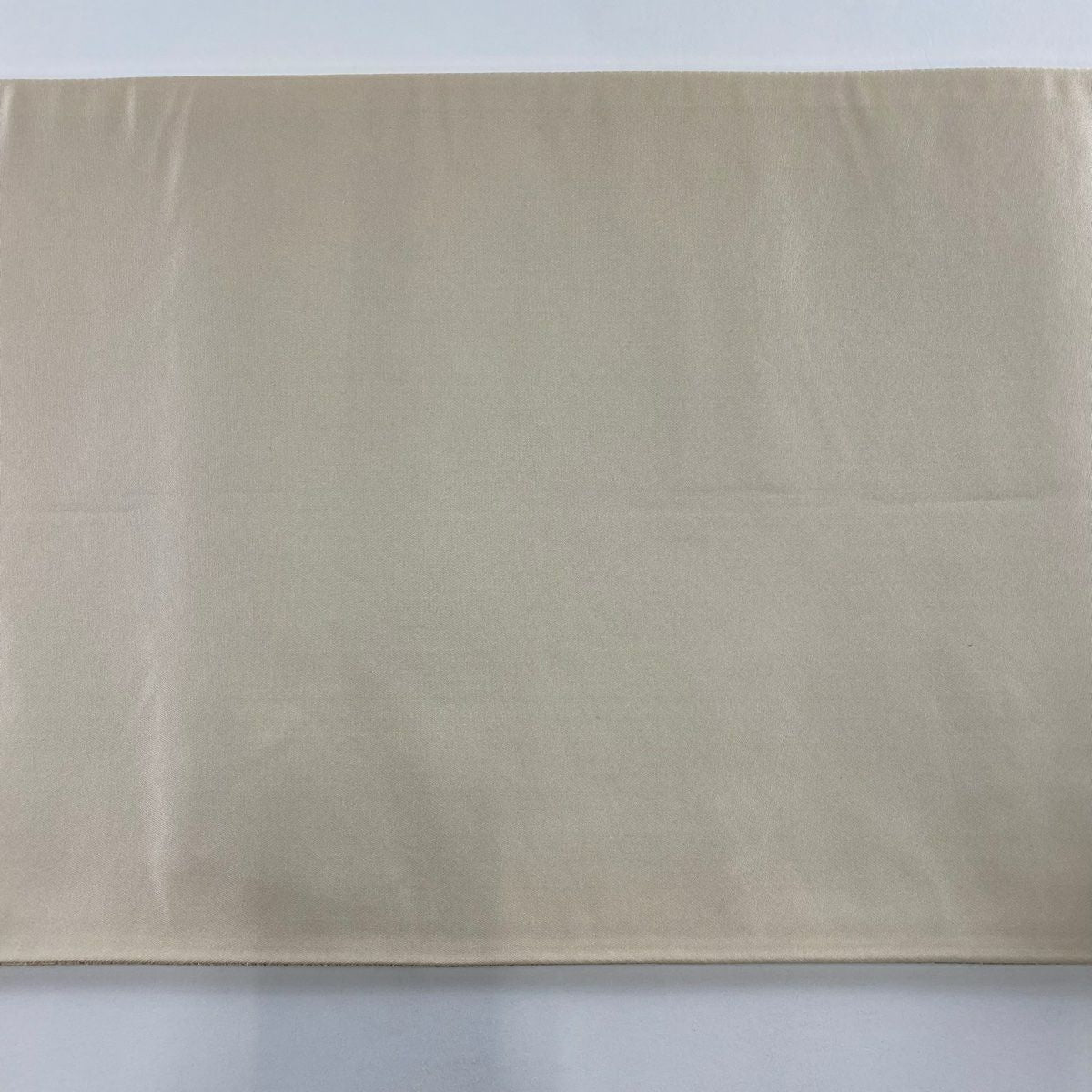 【美品】 袋帶 秀品級 格子 唐草紋 刺繡 金金箔 米色 六通 純蠶絲