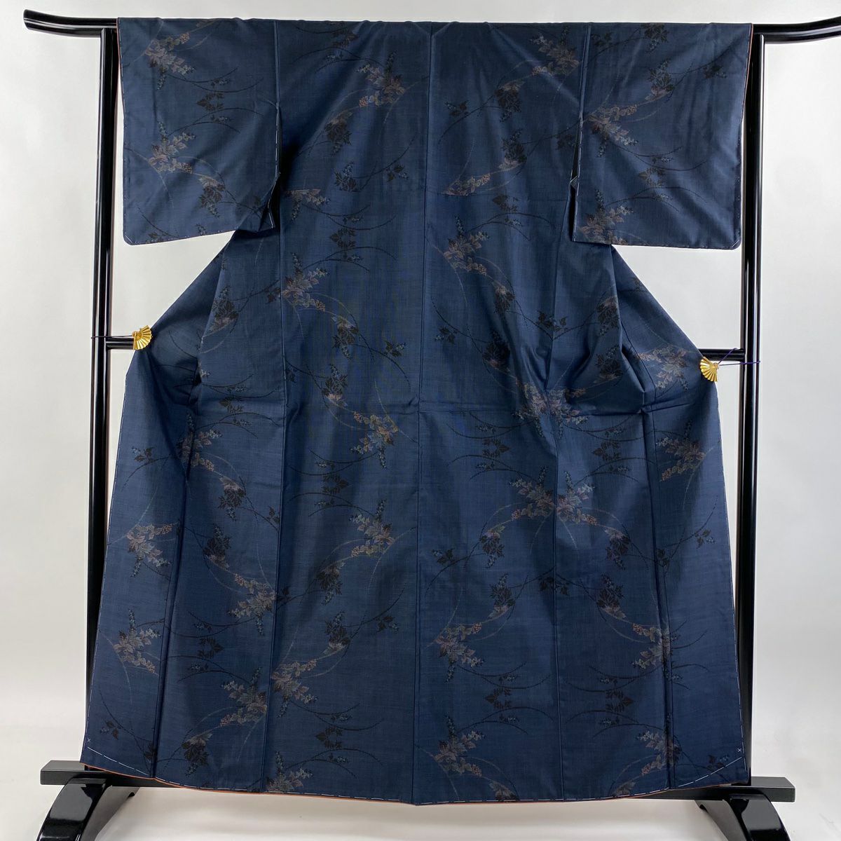 【庫存清倉】 紬織 身長161cm 袖長63.5cm S 雙層 草花紋 純蠶絲 美品 秀品級