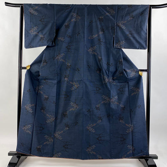【庫存清倉】 紬織 身長161cm 袖長63.5cm S 雙層 草花紋 純蠶絲 美品 秀品級