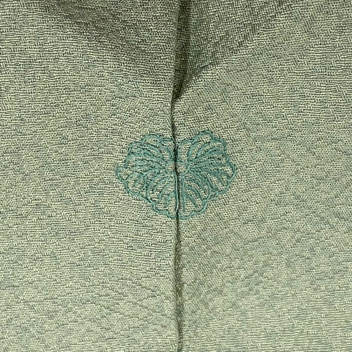【庫存清倉】訪問服 身長151.5cm 袖長66.5cm M 雙層 雪輪 菊花花 金銀彩 染分 薄綠 純蠶絲 優品級 一個紋