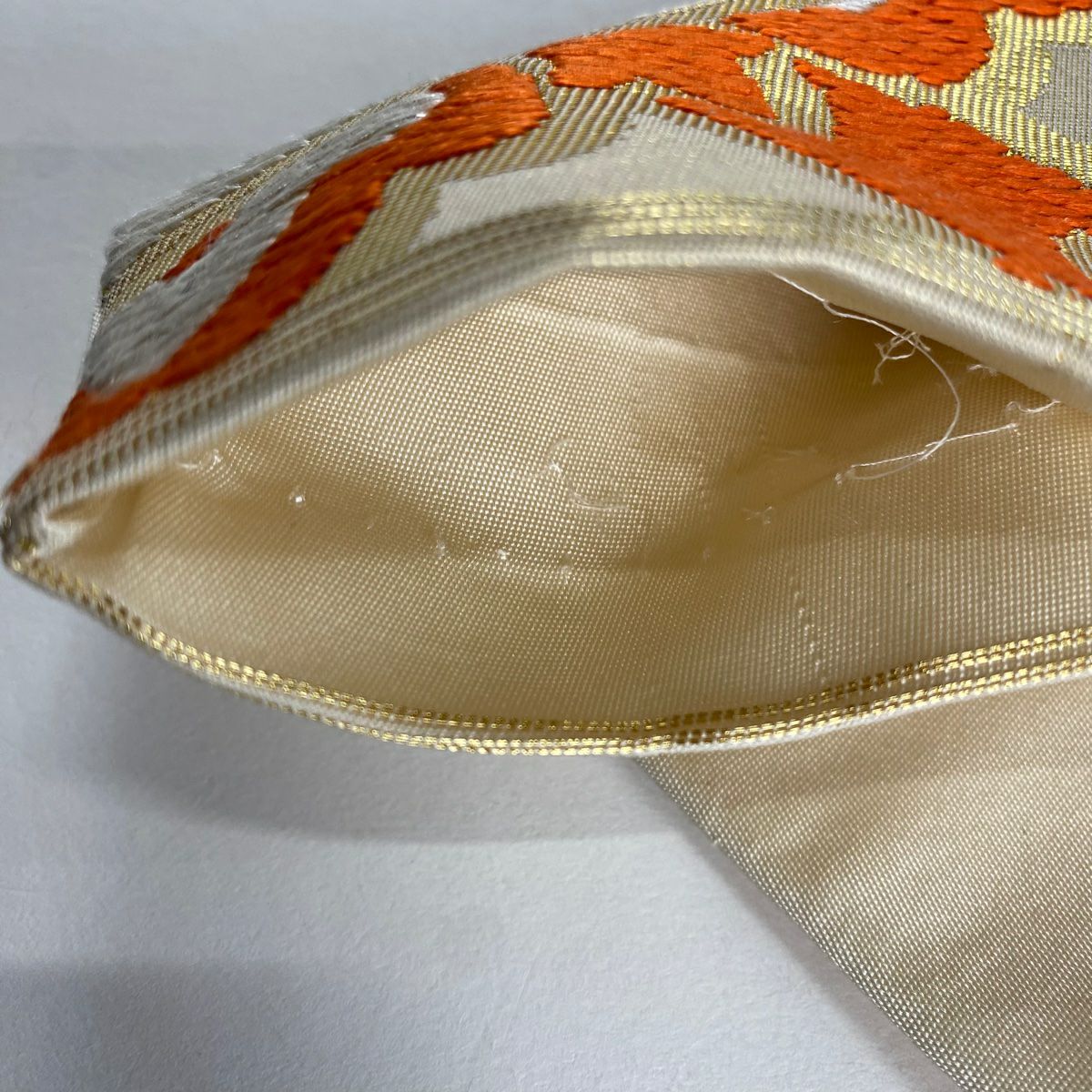 袋帶 秀品級 川島織物 落款あり 關西仕立 雜文 松樹皮菱 金金箔 金色 六通 純蠶絲