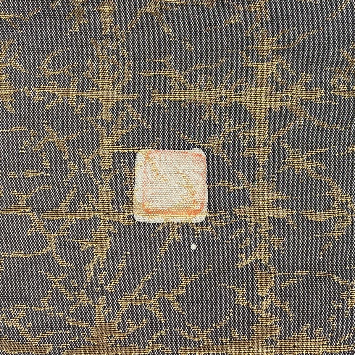 【美品】 袋帶 名品級 落款あり 辻花染 銀通し 金金箔 深藍 お太鼓柄 純蠶絲