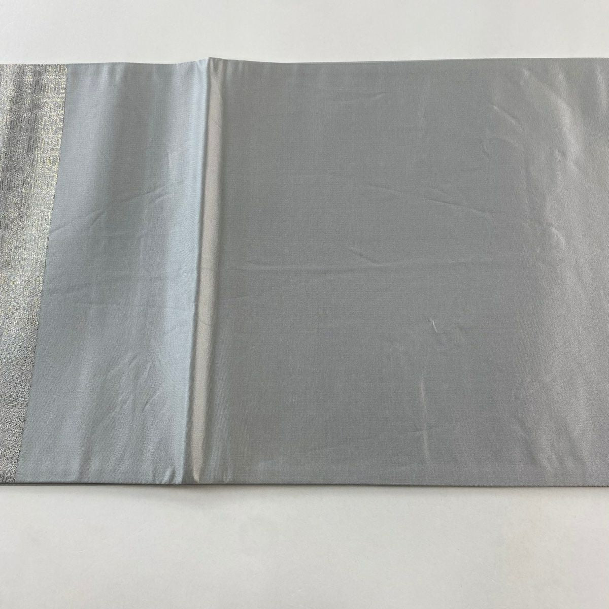 【美品】 袋帶 名品級 堀省平 落款あり 金金箔散布 鳥丸紋 金絲 金金箔 銀色 大鼓圖案 純蠶絲