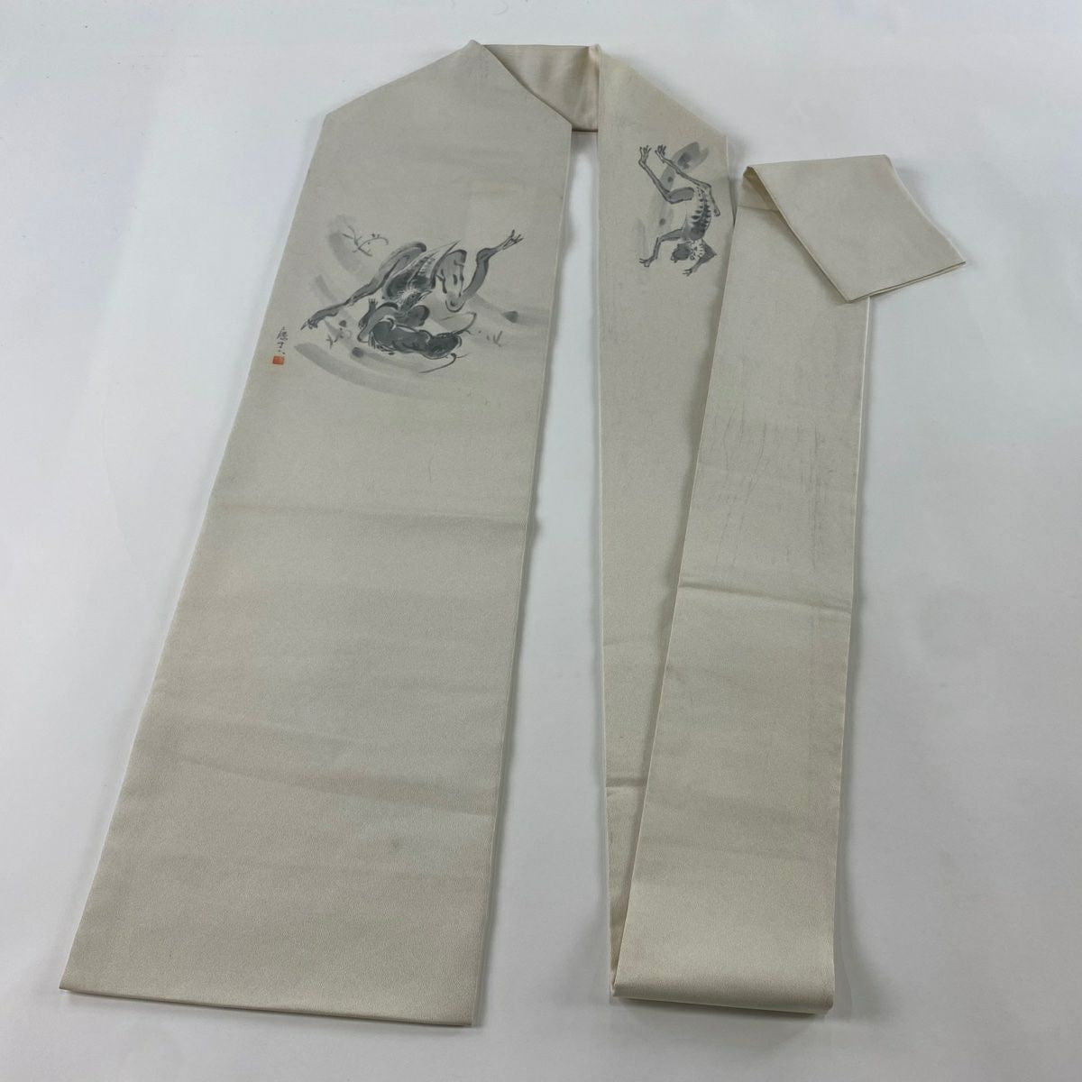 名古屋帶 秀品級 附落款 河童 銀通 金純蠶絲