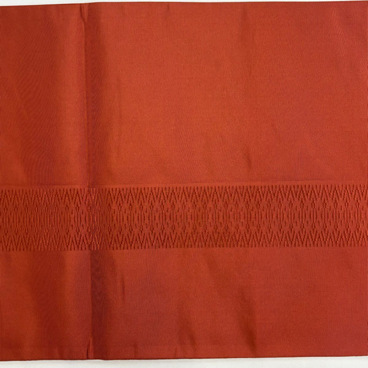 【美品】 袋帶 名古屋帶 秀品級 幾何圖案 紅紫 純蠶絲