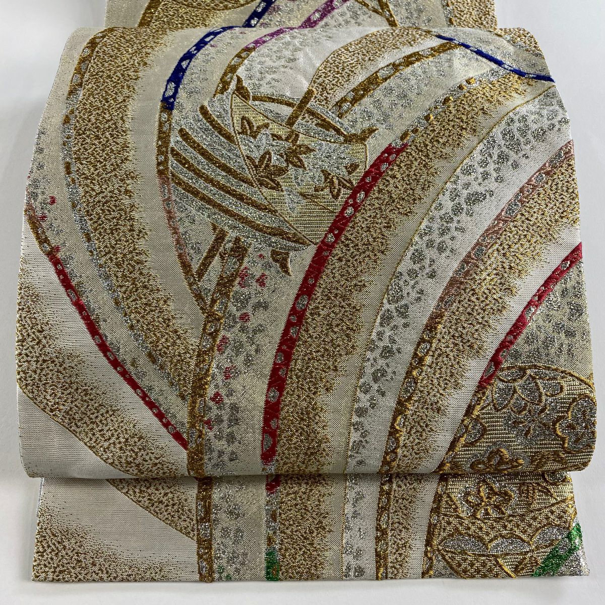 袋帶 秀品級 線捲 梅花 金絲 金金箔 金 六通 純蠶絲