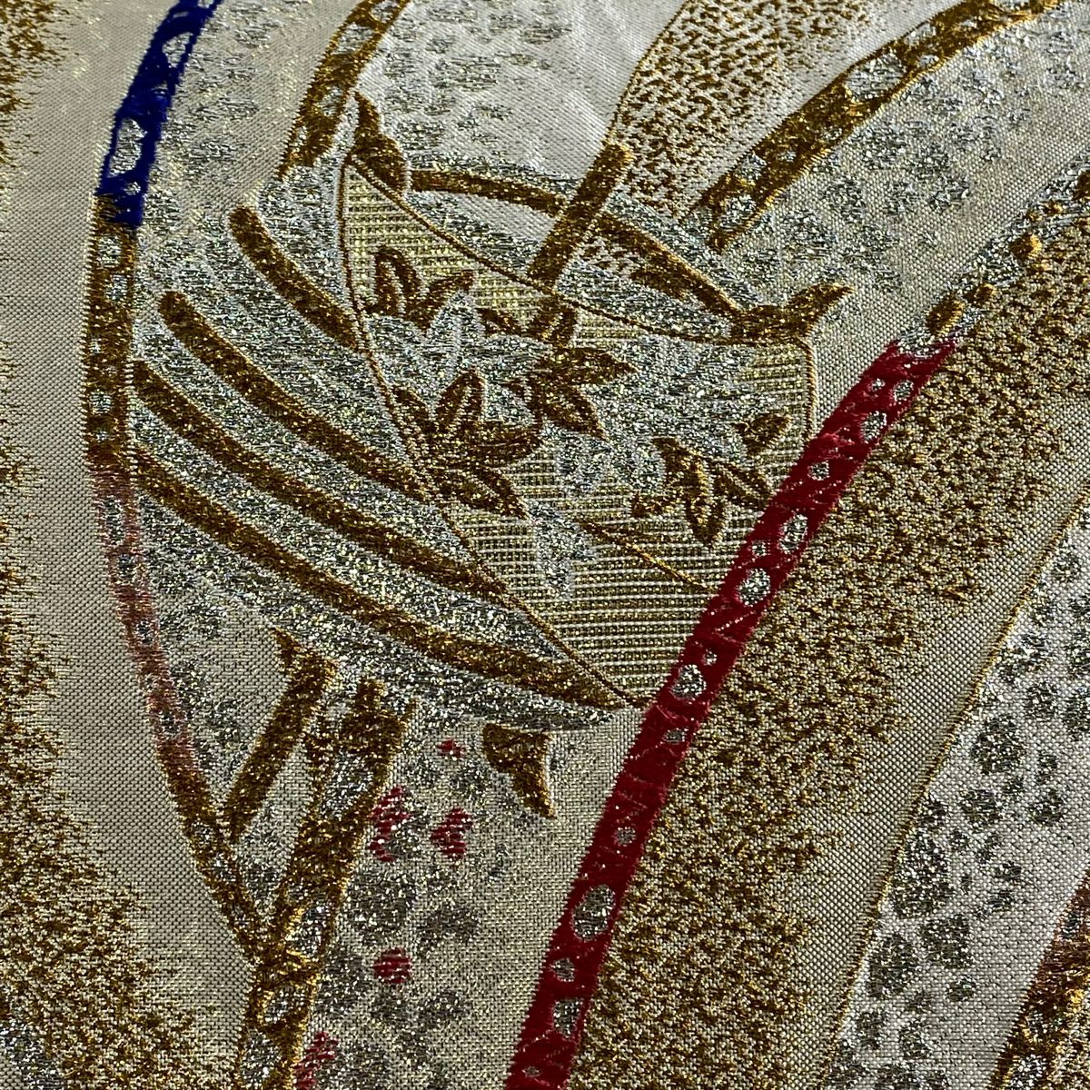 袋帶 秀品級 線捲 梅花 金絲 金金箔 金 六通 純蠶絲