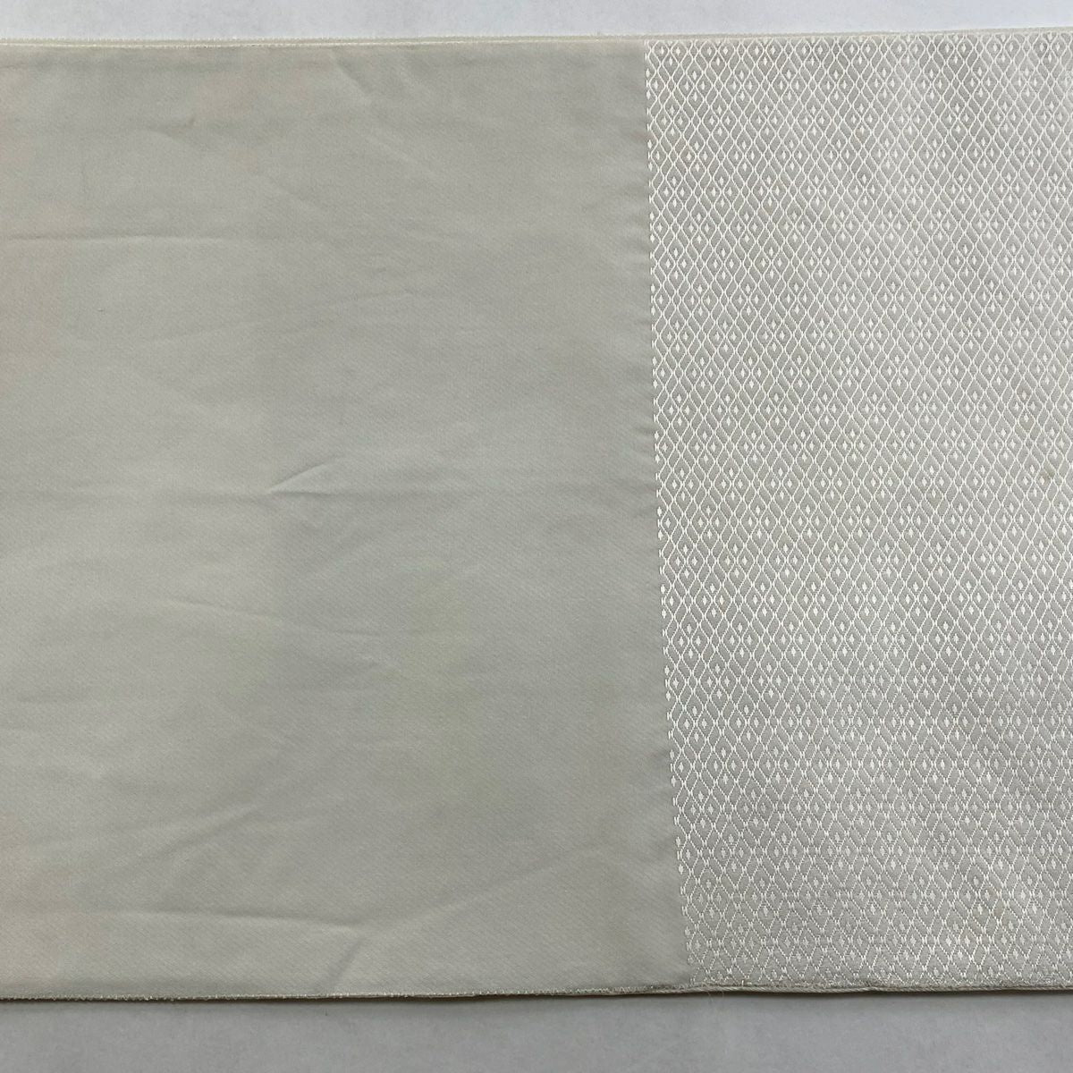 袋帶 秀品級 七寶 草唐草紋 金絲 刺繡 奶油色 大鼓圖案 純蠶絲