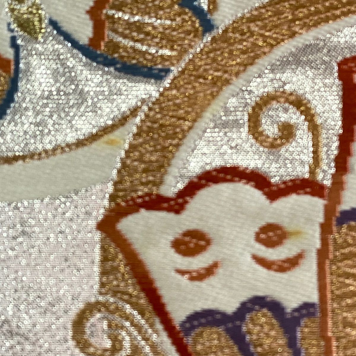 袋帶 秀品級 關西仕立 雛蝶 櫻花 刺繡 金線 鮭粉色 六通 純蠶絲