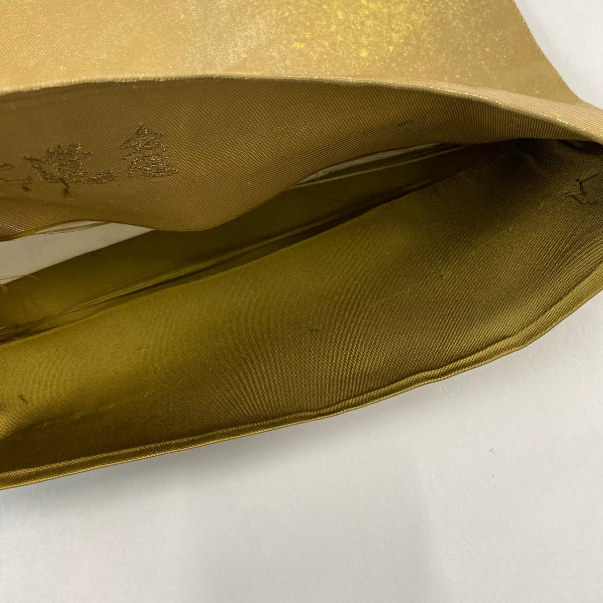 【庫存清倉】 袋帶 名品級 附落款 延曆寺 笠松樹 金金箔 金銀彩 淺茶 細腰帶圖案 純蠶絲