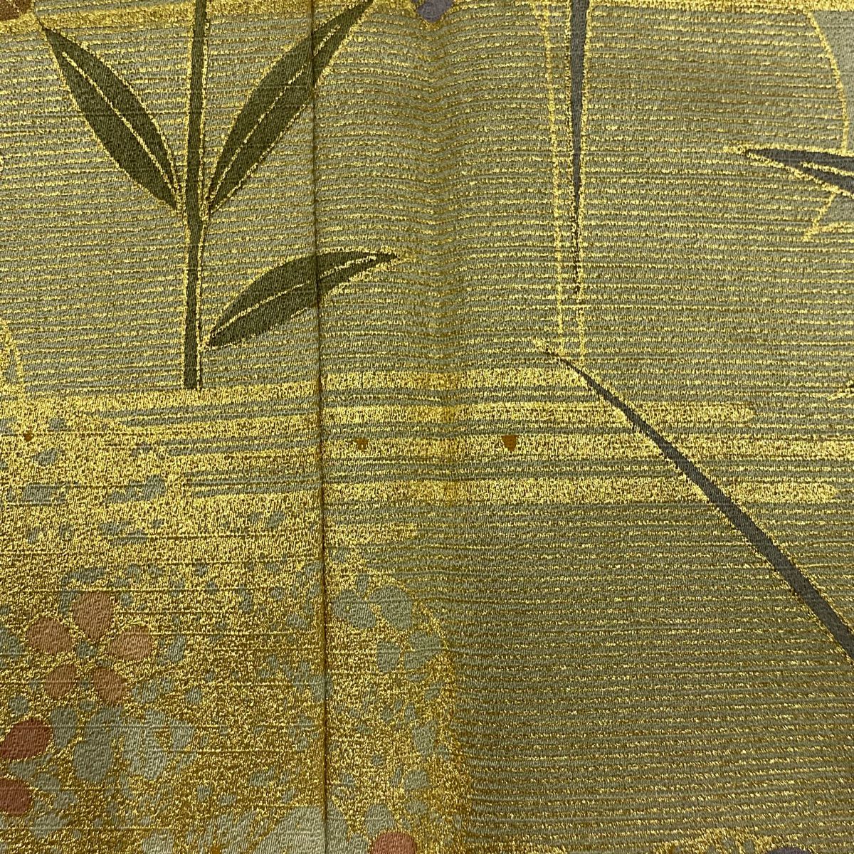 訪問服 身長164.5cm 袖長67.5cm L 雙層 扇子面 草花紋紋 金彩裝飾 漸層 粉色 純蠶絲 優品級