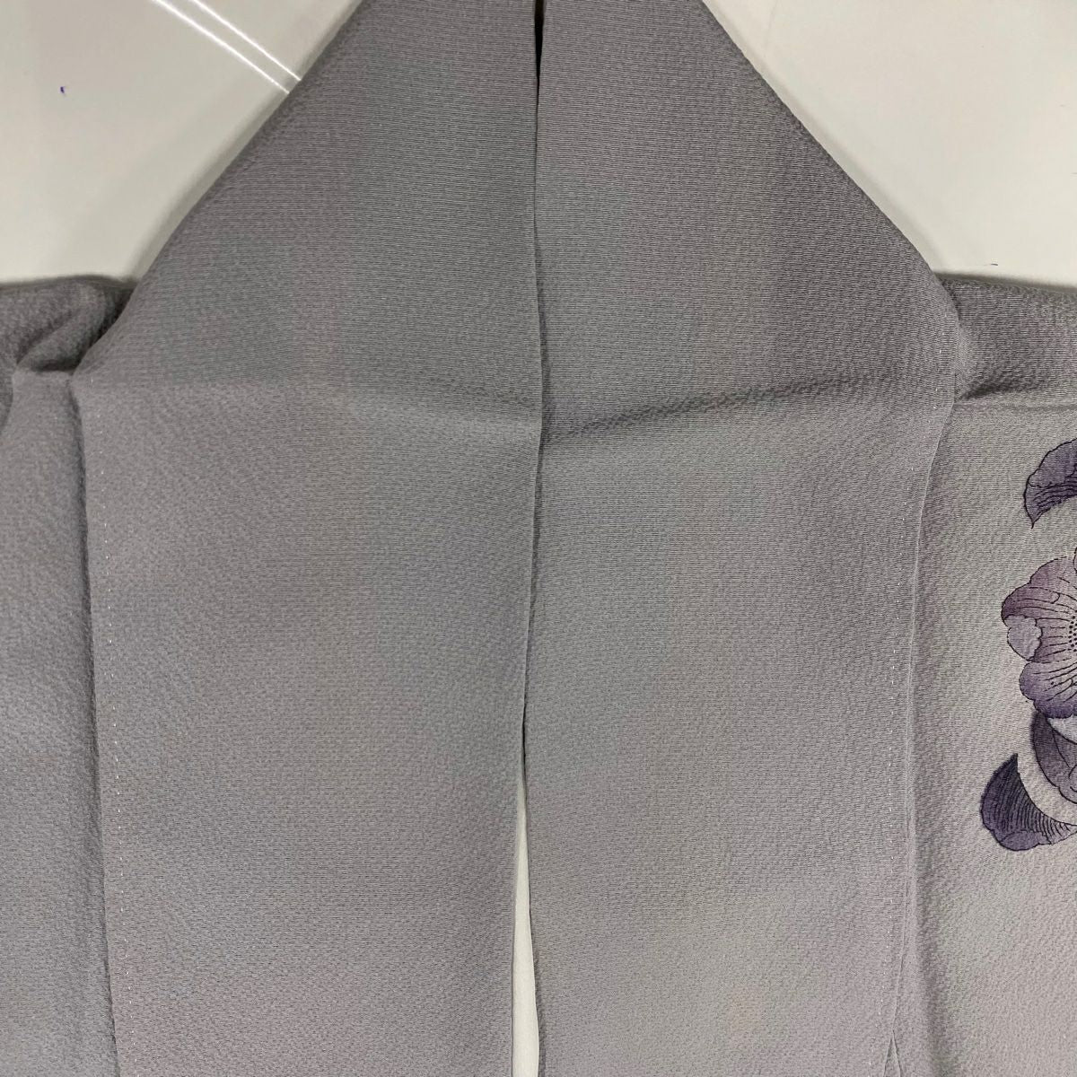 【庫存清倉】訪問服 身長154cm 袖長62cm S 雙層 辻花染 染分 逐漸變色 灰紫 純蠶絲 名品級