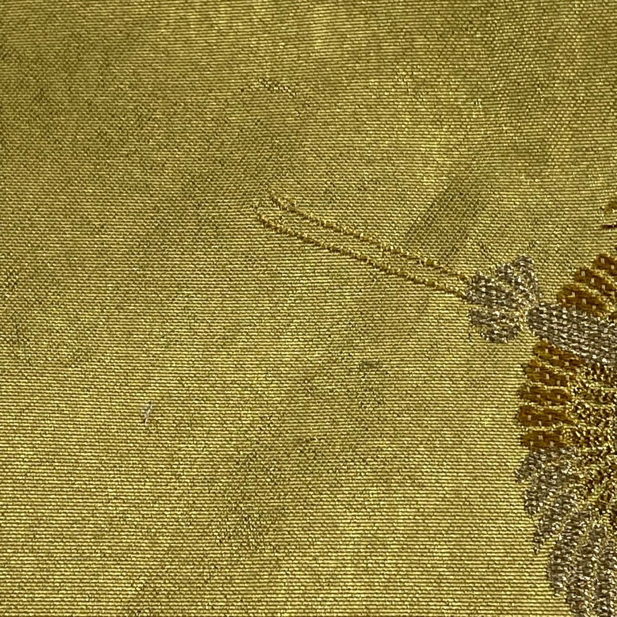 袋帶 秀品級 笠松樹 仙鶴 金糸 金金箔 金色 六通 純蠶絲