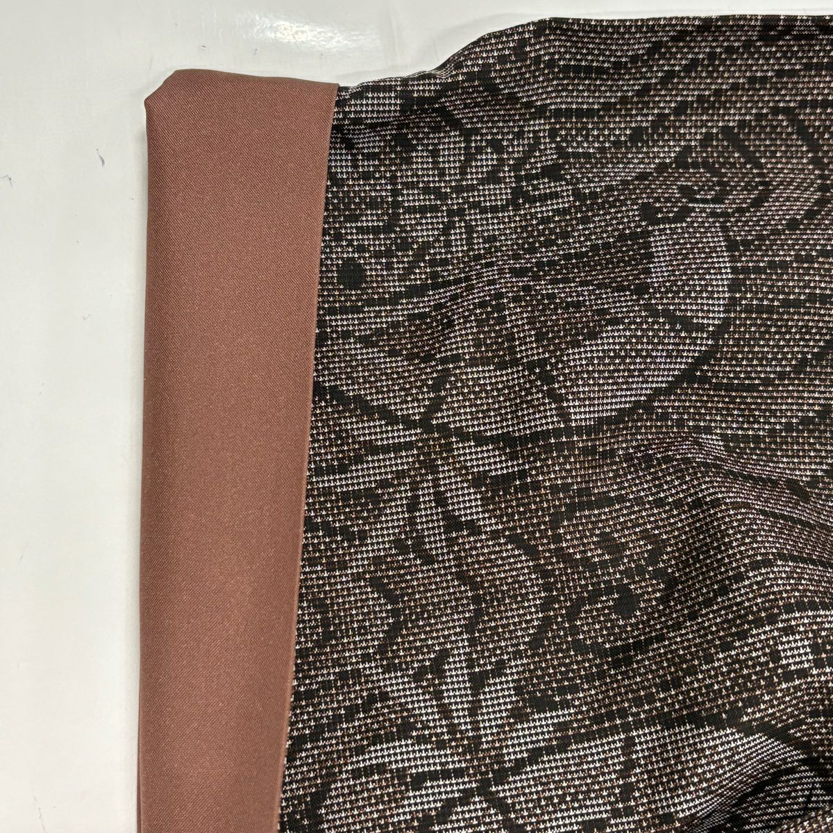 【美品】 紬織 身長167cm 袖長65cm M 雙層 片輪車 菊花 焦茶 純蠶絲 秀品級