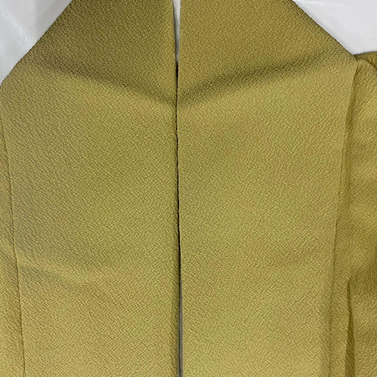 付下 身長162.5cm 袖長64cm M 雙層 松樹梅花 扇子面 刺繡 淺黃土 純蠶絲 秀品級 一個紋