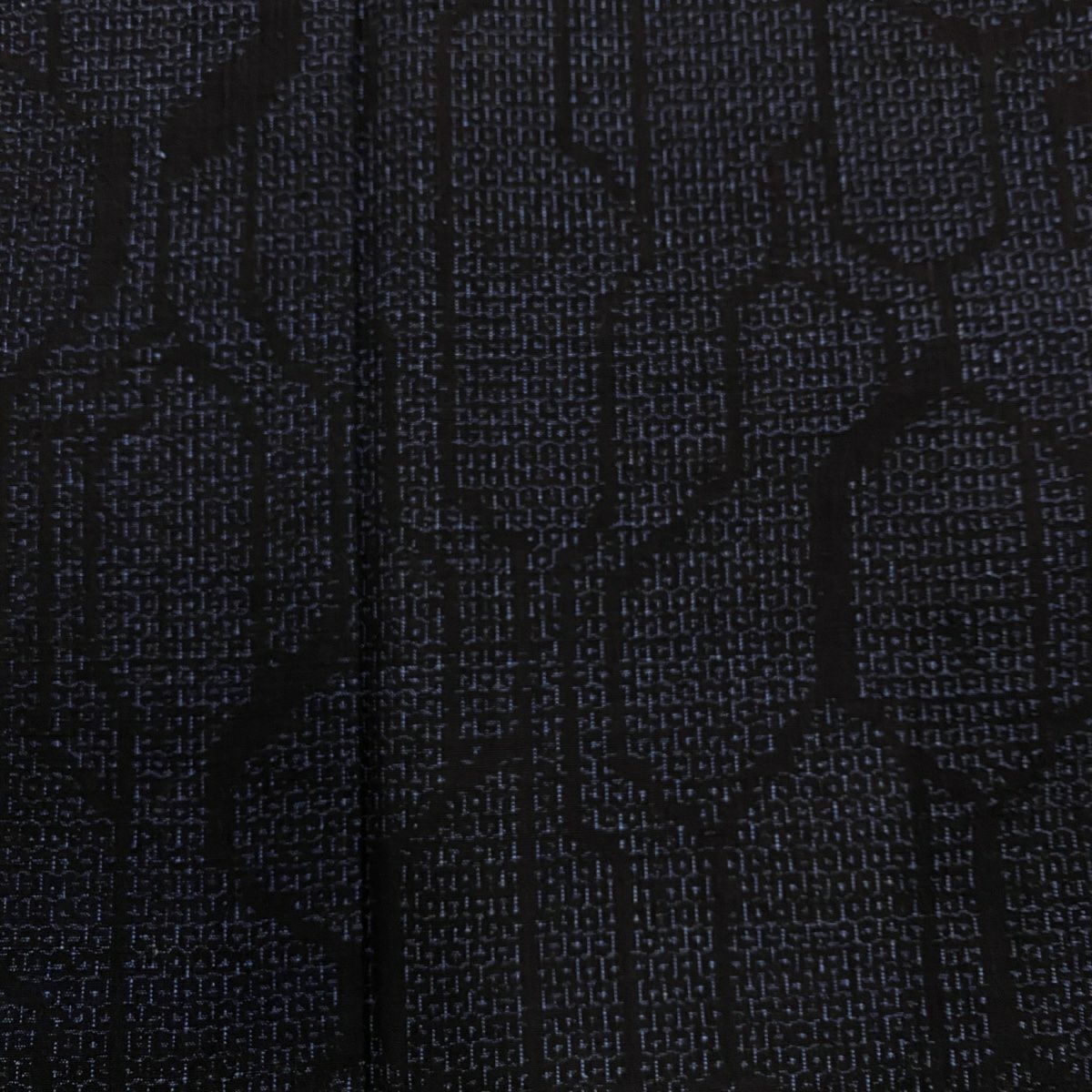 【美品】 紬織織 身長158cm 袖長63.5cm S 雙層 龜甲 龜甲絣 深藍 純蠶絲 秀品級