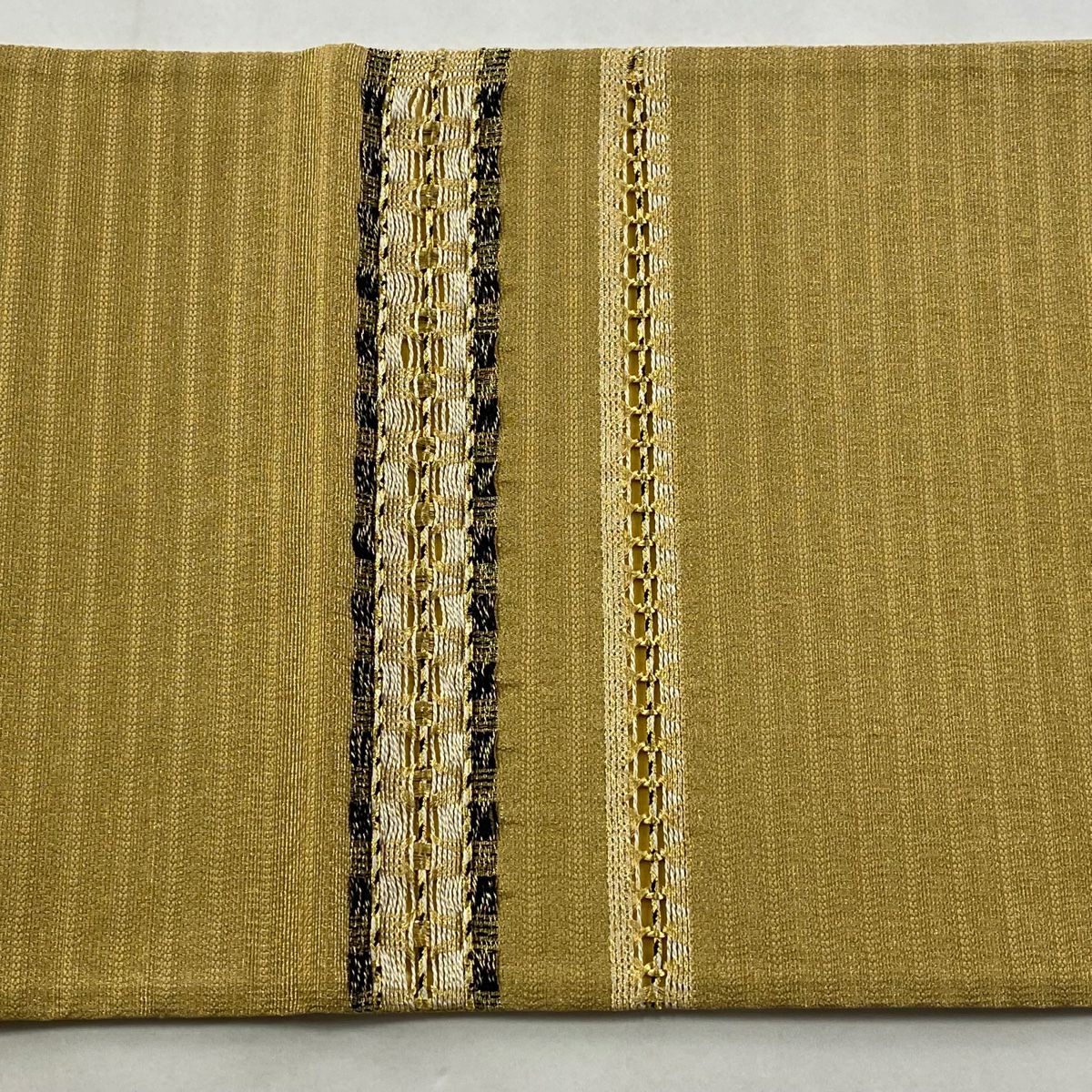 【美品】 袋帶 名品級 條紋 金絲 金色 大鼓圖案 純蠶絲