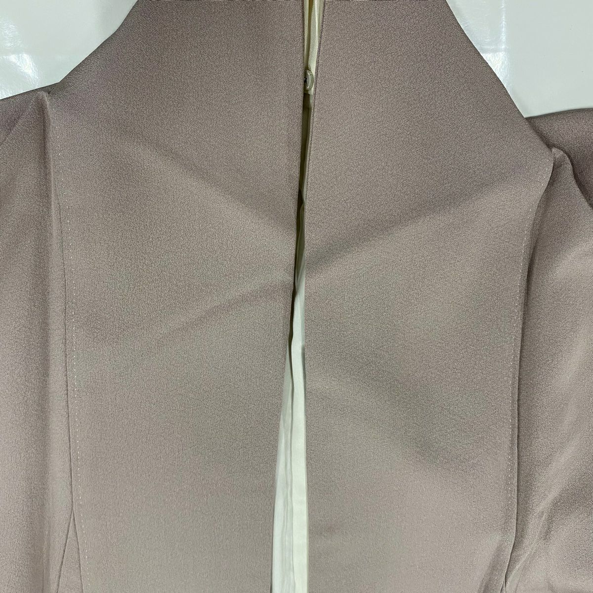 色留袖禮服 身長164.5cm 袖長67cm M 雙層 落款 草花紋紋 漸層 薄紫 純蠶絲 名品級 三つ紋