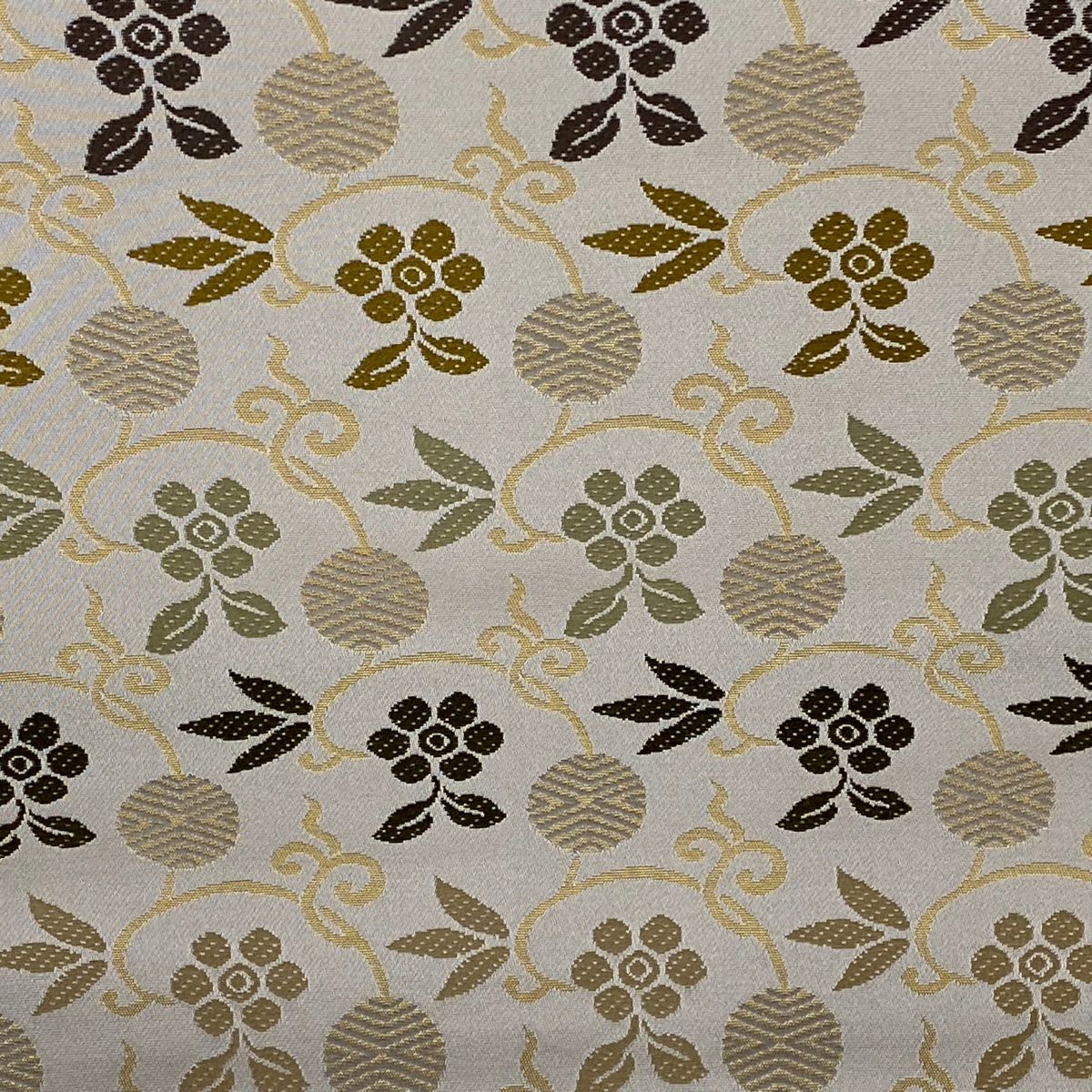 【美品】 袋帶 逸品級 金金箔屋清兵衛 落款あり 西陣織 笹蔓 金金箔 刺繡 薄小豆 六通 純蠶絲