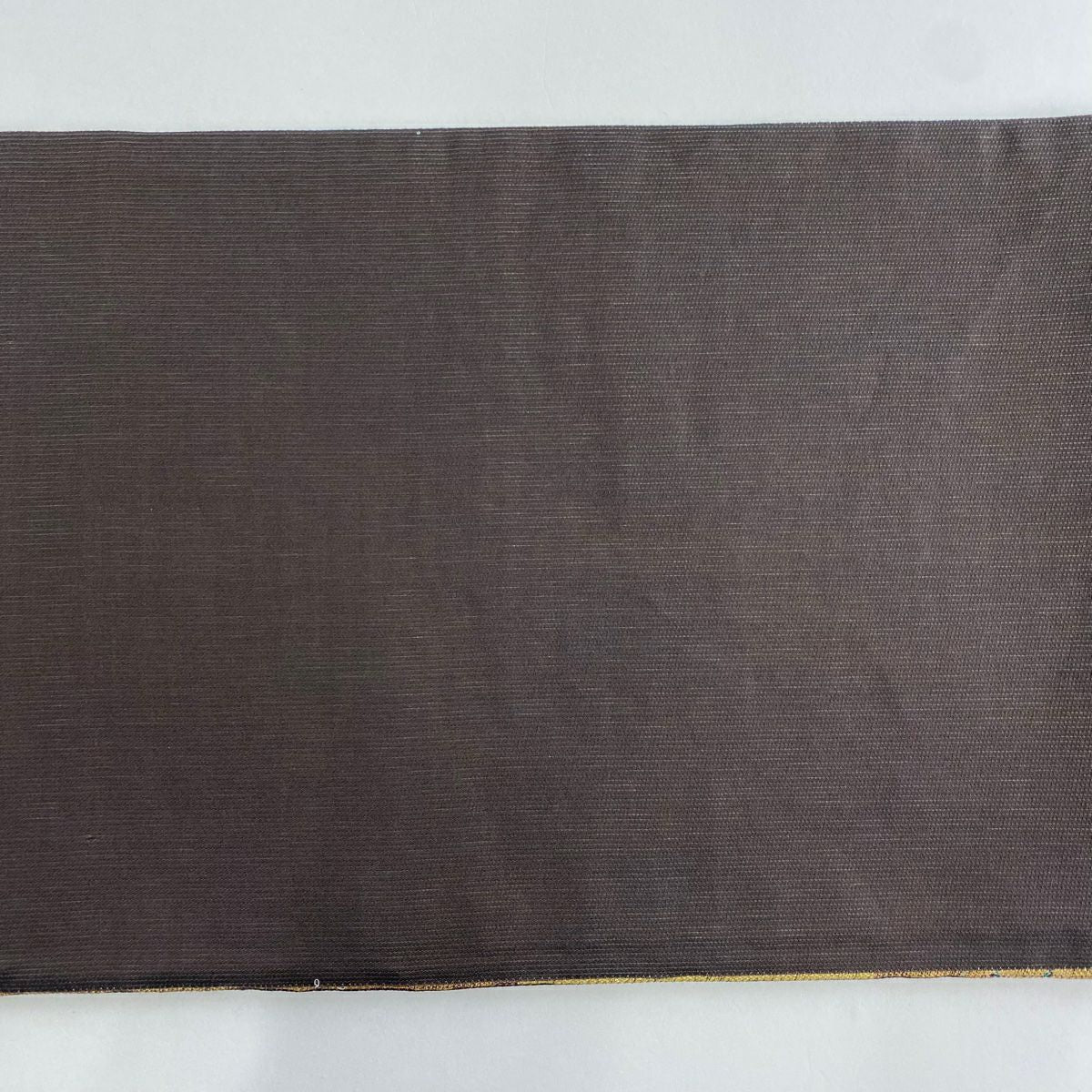 【美品】 袋帶 秀品級 幾何學 金絲 淺茶 六通 純蠶絲