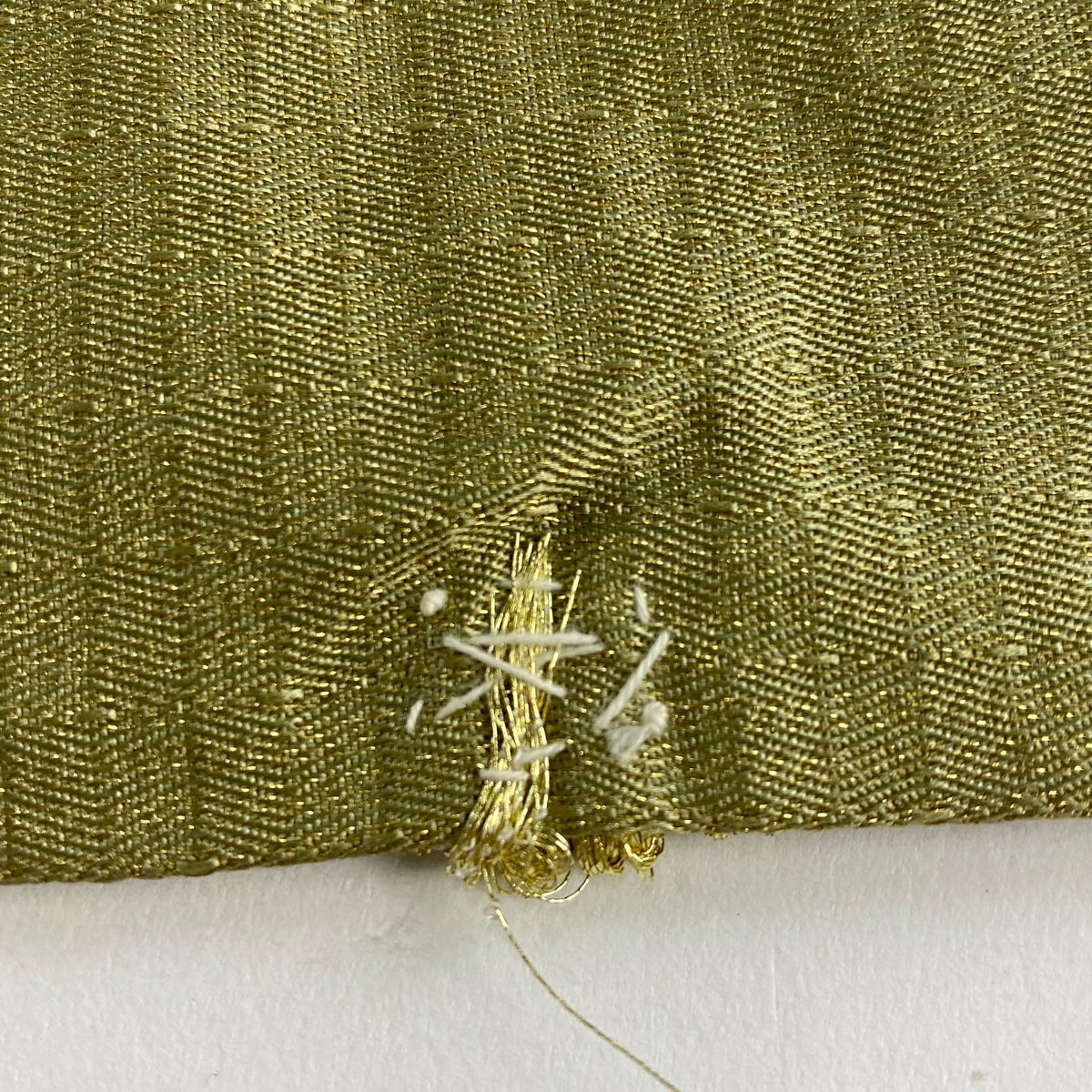 袋帶 秀品級 段紋 幾何學 金絲 灰茶 大鼓圖案 純蠶絲